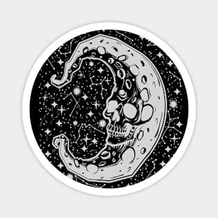 Crescent Moon Skull Magnet